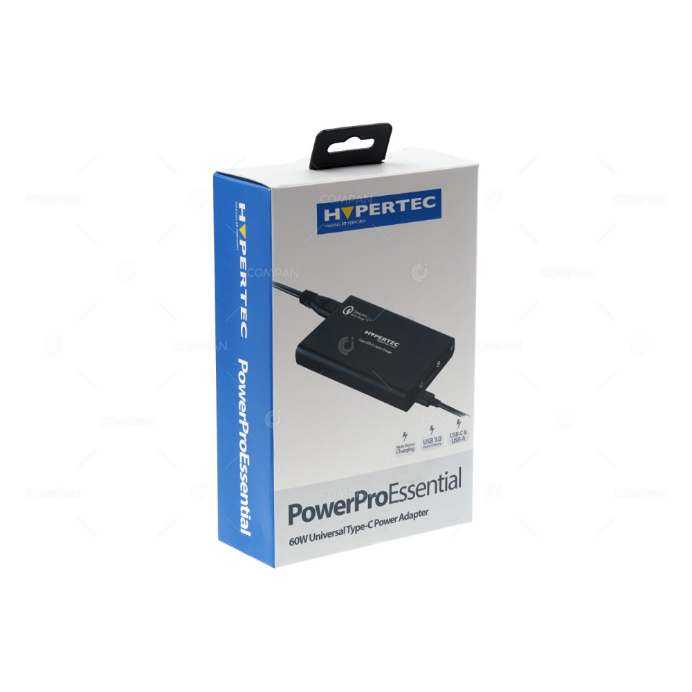 HYP-USBCPSU-60W HYPERTEC POWERPROESSENTIAL 60W  2X USBC 1X USBA UNIVERSAL USBC POWER ADAPTER -